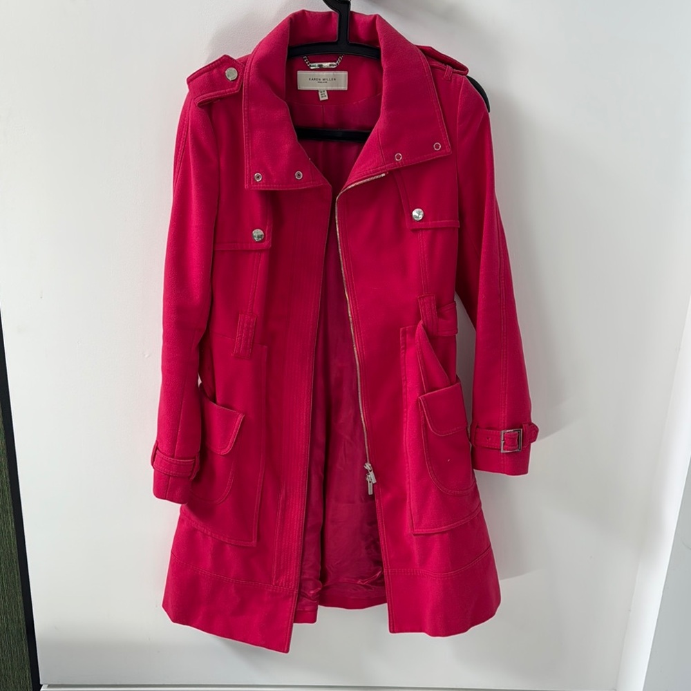 Karen Millen Pink Trench Coat Classic Design